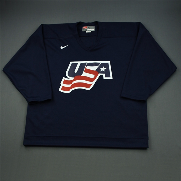 Scuderi, Rob * <br>Blue, U.S. Olympic Mens Orientation Camp Issued Jersey, Signed<br>USA 2009<br>#4 Size: XL