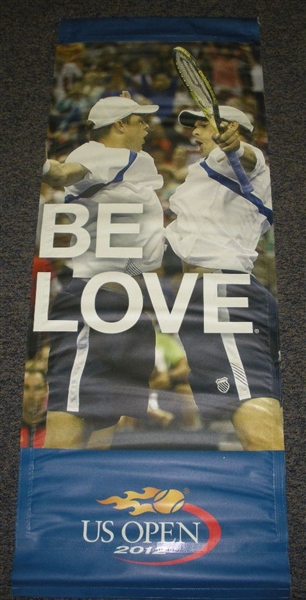 USTA US Open # Caroline Wozniacki & The Bryan Brothers 2012 US Open -  It Must Be Love  Double-Sided Light Pole Banner 2012 Jersey Size 63x24 inches