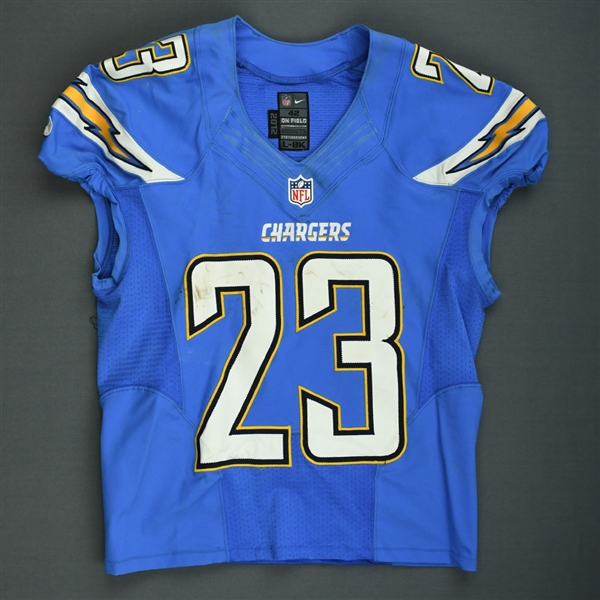 Brown, Ronnie<br>Powder Blue - worn October 14, 2013 vs Indianapolis<br>San Diego Chargers 2013<br>#23 Size: 42 L-BK