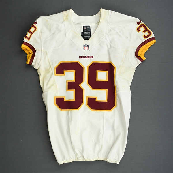 Amerson, David<br>White - worn October 27, 2013 at Denver<br>Washington Redskins 2013<br>#39 Size:42 SKILL