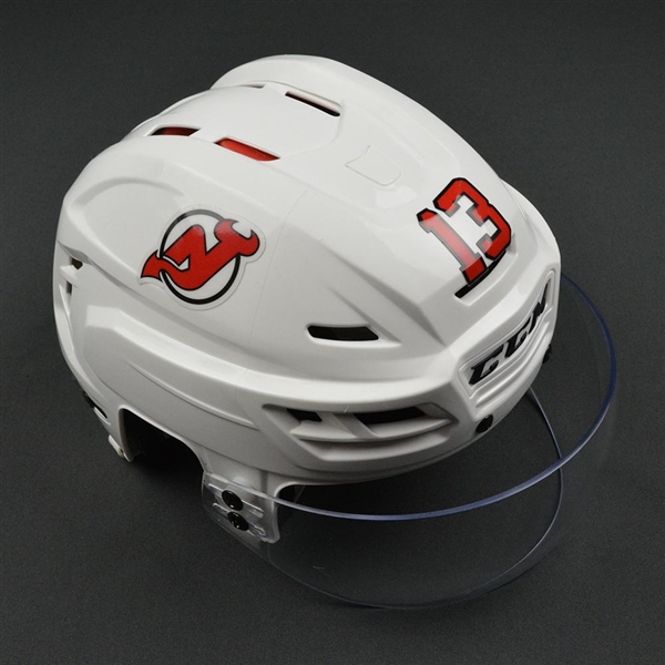 Cammalleri, Michael<br>White, CCM Helmet w/ Shield<br>New Jersey Devils 2016-17<br>#13 Size: Medium