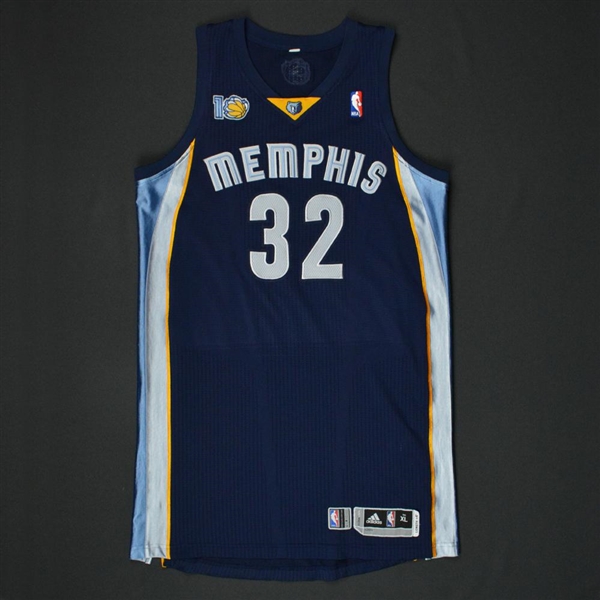 Mayo, O.J. * <br>Navy Regular Season w/10th Anniversary Patch - Photo-matched to 5 games<br>Memphis Grizzlies 2010-11<br>#32 Size: XL+4