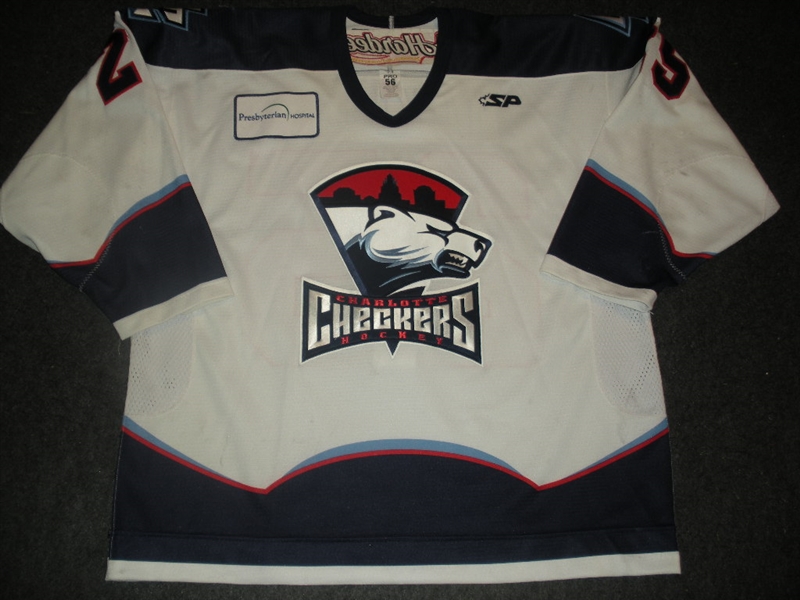 Taylor, Mike<br>White Set 1<br>Charlotte Checkers 2008-09<br>#25 Size: 56