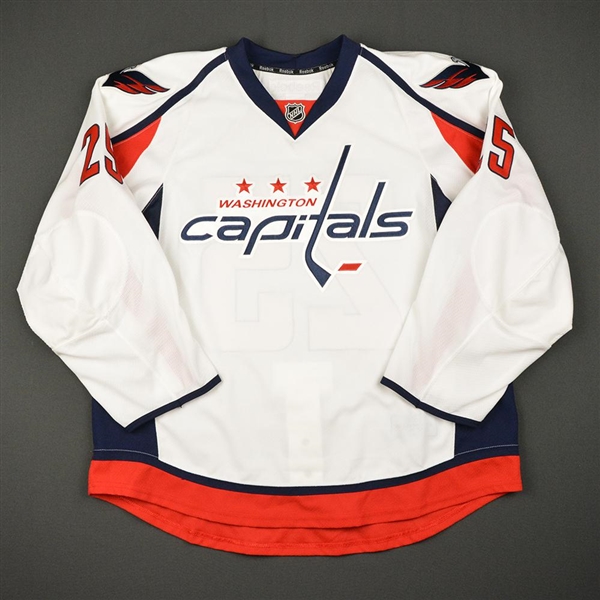 Bourque, Ryan<br>White Set 1 - Game-Issued (GI)<br>Washington Capitals 2016-17<br>#25 Size: 56