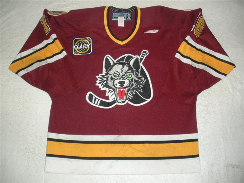 Noonan, Brian<br>Maroon<br>Chicago Wolves 1999-00<br>#16 Size: 54