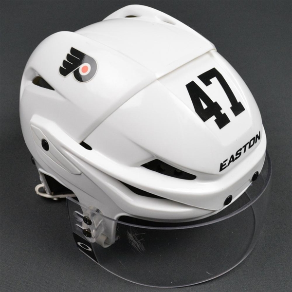 MacDonald, Andrew<br>White Easton Helmet w/Visor<br>Philadelphia Flyers 2015-16<br>#47 