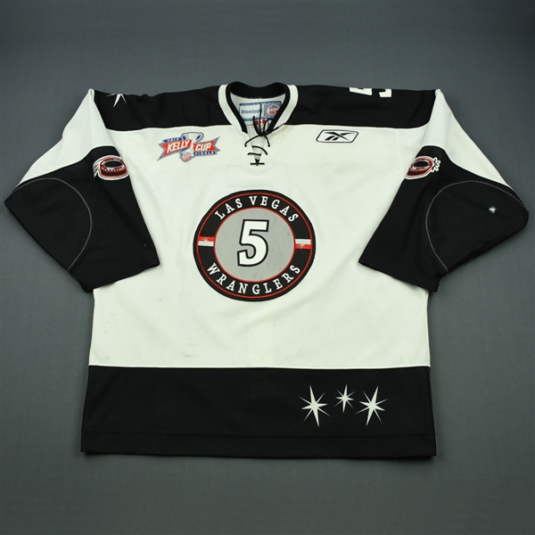 May, Jeff<br>White Kelly Cup Finals<br>Las Vegas Wranglers 2011-12<br>#5 Size: 56