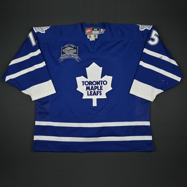 Kaberle, Tomas * <br>Blue Set 4 w/ Memories and Dreams Patch<br>Toronto Maple Leafs 1998-99<br>#15 