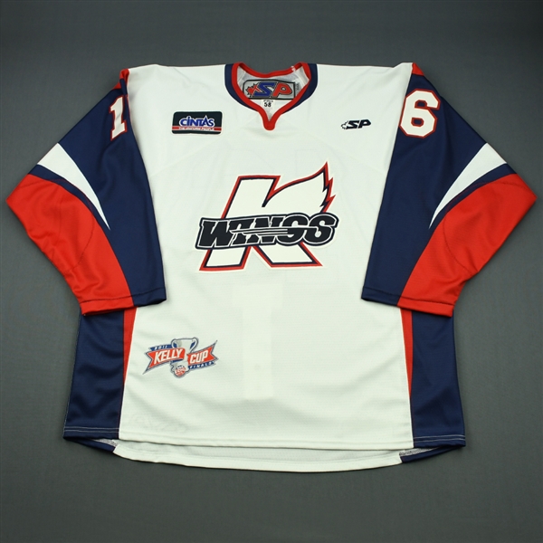 Charlebois, Joe<br>White Kelly Cup Finals - Game 3 & 4 - Game-Issued<br>Kalamazoo Wings 2010-11<br>#16 Size: 58