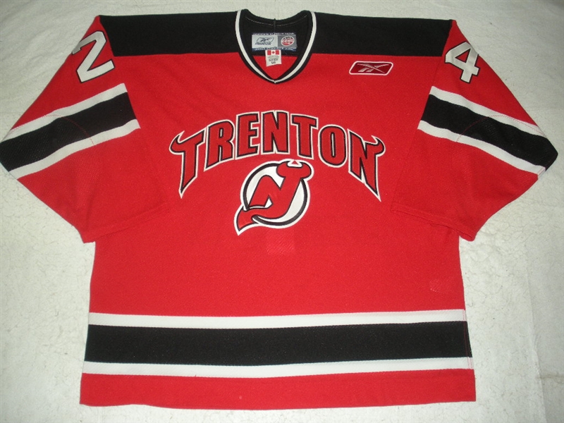 Berube, J.S.<br>Red Set 1<br>Trenton Devils 2010-11<br>#24 Size: 56