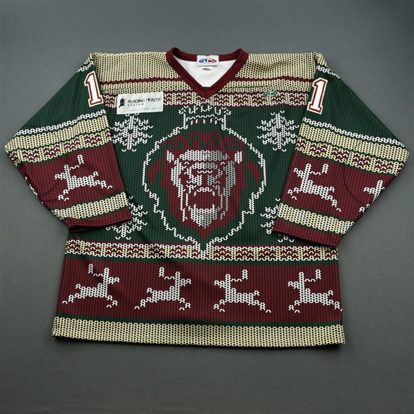 Comrie, Adam * <br>Ugly Christmas Sweater - Worn December 13, 2014 - Autographed<br>Reading Royals 2014-15<br>#11 Size: XXL