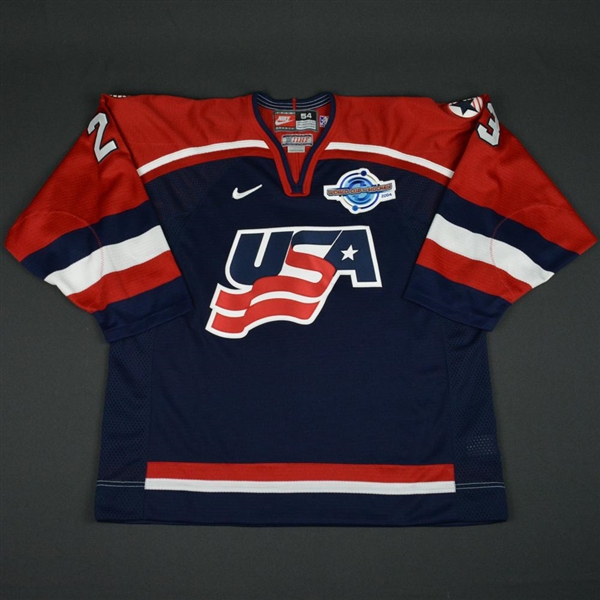 Schneider, Mathieu * <br>Blue, World Cup of Hockey, Game-Issued<br>Team USA 2004<br>#23 Size: 54