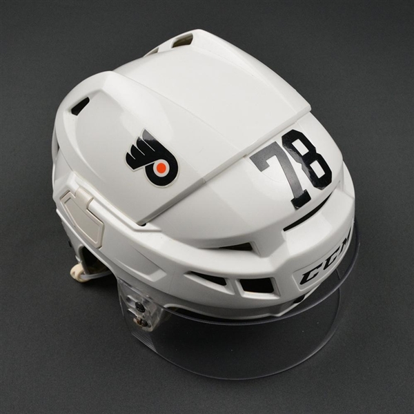 Bellemare, Pierre-Edouard<br>White  CCM V08 Helmet<br>Philadelphia Flyers 2015-16<br>#78 Size: Medium
