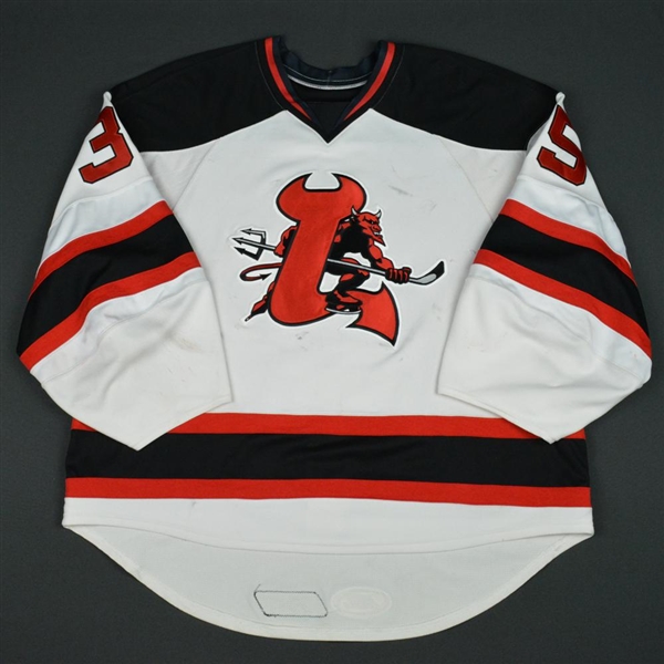 Caruso, Dave<br>White (RBK 1.0)<br>Lowell Devils 2007-08<br>#35 Size: 58G