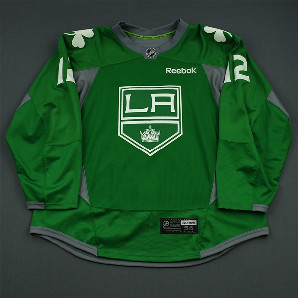 Gaborik, Marian<br>Green, St. Patricks Day Warm-up, March 16, 2015, Autographed<br>Los Angeles Kings 2014-15<br>#12 Size: 56