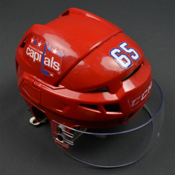 Burakovsky, Andre<br>Red Third, CCM Helmet w/ Bauer Shield<br>Washington Capitals 2015-16<br>#65 