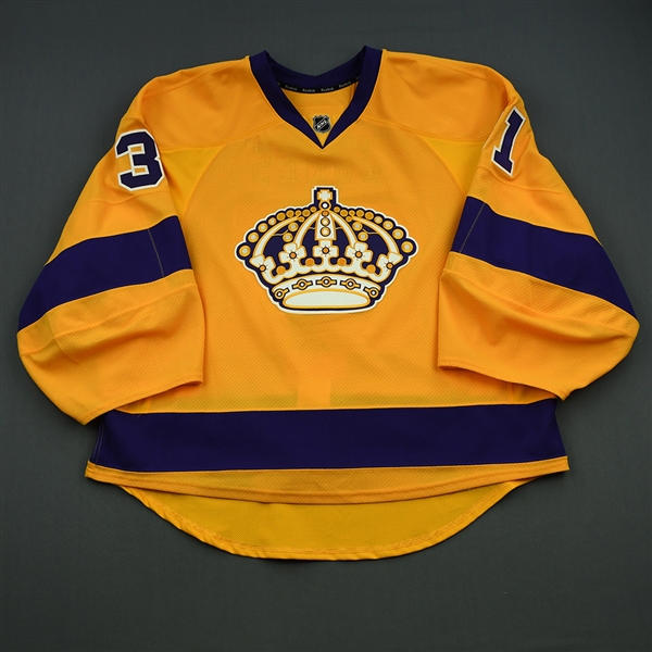 Jones, Martin<br>Gold Vintage - Worn February 12, 2015, February 24, 2015 and March 7, 2015 - Back-Up Only<br>Los Angeles Kings 2014-15<br>#31 Size: 58G