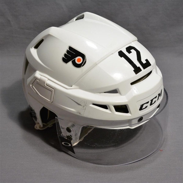 Raffl, Michael<br>White CCM Helmet w/Visor<br>Philadelphia Flyers 2014-15<br>#12 