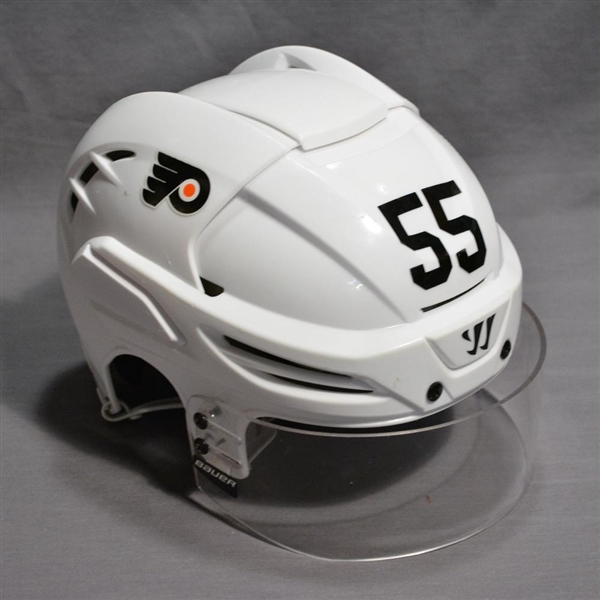 Schultz, Nick<br>White Warrior Helmet w/Visor<br>Philadelphia Flyers 2014-15<br>#55 