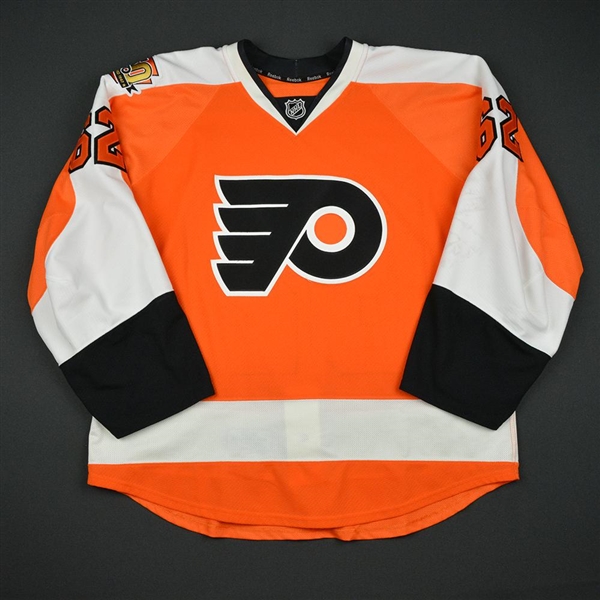 Aube-Kubel, Nicolas<br>Orange Set 1 w/ 50th Anniversary Patch - Preseason Only<br>Philadelphia Flyers 2016-17<br>#62 Size: 56