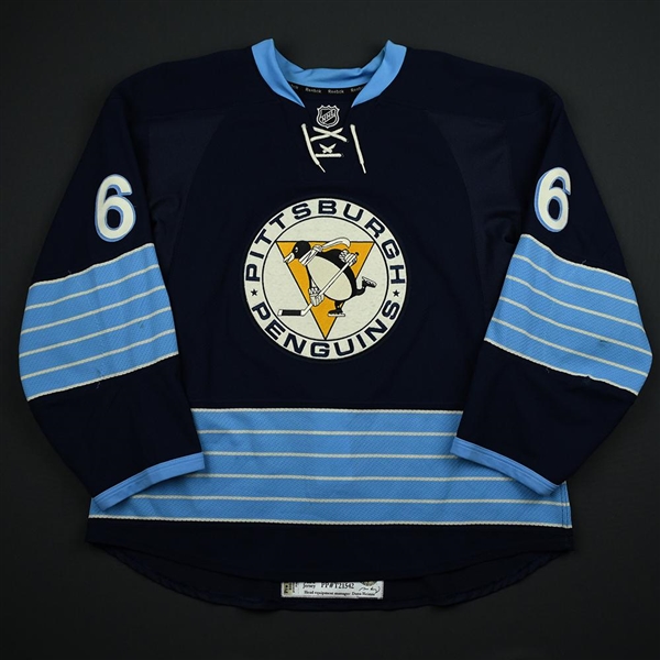 Lovejoy, Ben *<br>Blue Alternate - Photo-Matched<br>Pittsburgh Penguins 2011-12<br>#6 Size: 56