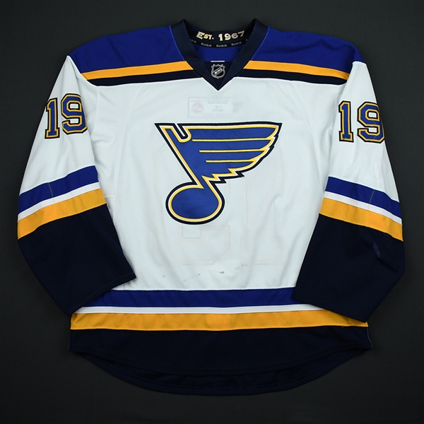Bouwmeester, Jay *<br>White Set 3 - Photo-Matched<br>St. Louis Blues 2015-16<br>#19 Size: 58