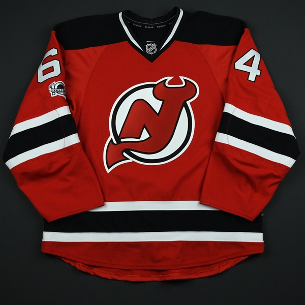Blandisi, Joseph<br>Red Set 3 w/ NHL Centennial Patch - Game-Issued (GI)<br>New Jersey Devils 2016-17<br>#64 Size: 54