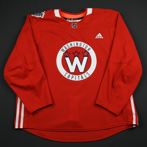adidas<br>Red - Stadium Series Practice Jersey - Game-Issued (GI)<br>Washington Capitals 2017-18<br> Size: 58