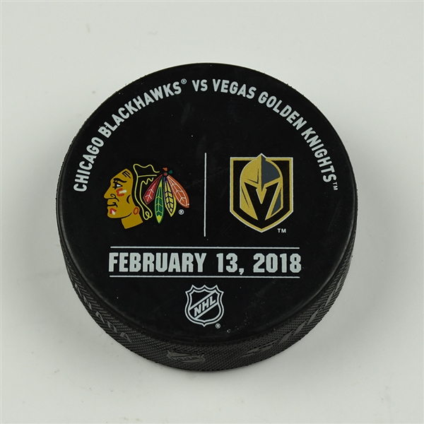 Vegas Golden Knights Warmup Puck<br>February 13, 2018 vs. Chicago Blackhawks<br> 2017-18