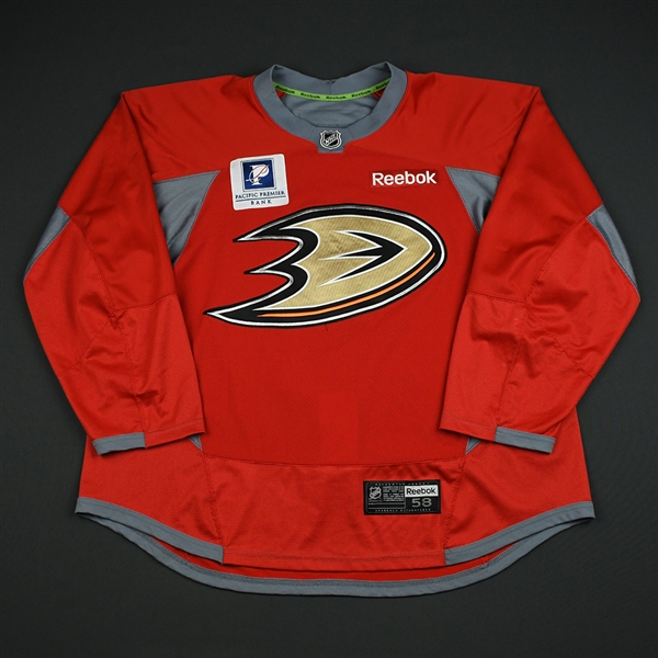 Reebok *<br>Practice - Red w/Pacific Premier Bank Patch - CLEARANCE<br>Anaheim Ducks 2014-17<br>#28 Size: 58