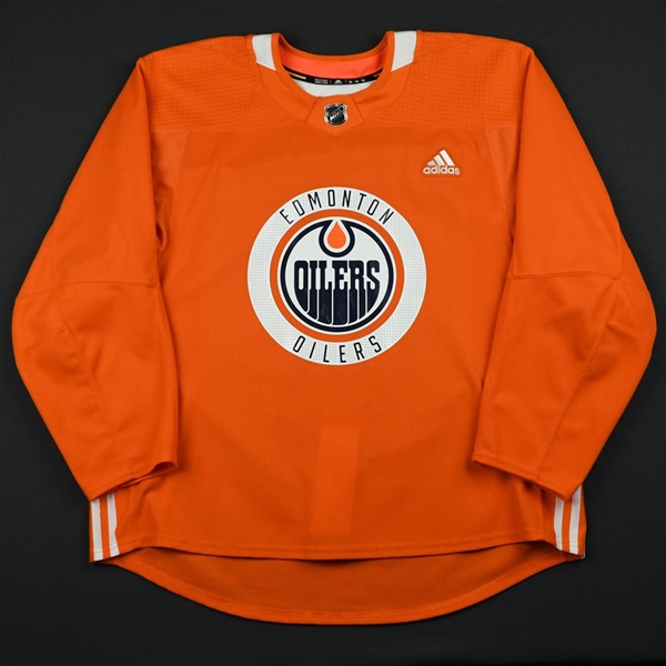 adidas<br>Orange Practice Jersey <br>Edmonton Oilers 2017-18<br> Size: 58
