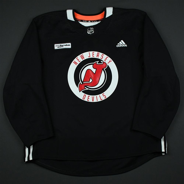 adidas<br>Black Practice Jersey w/ RWJ Barnabas Health Patch<br>New Jersey Devils 2017-18<br> Size: 58