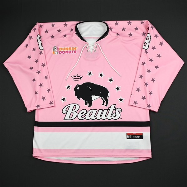 NNOB (No Name On Back)<br>Strides for the Cure (Game-Issued) - January 20, 2018 vs. Connecticut Whale<br>Buffalo Beauts 2017-18<br>#8 Size: MD