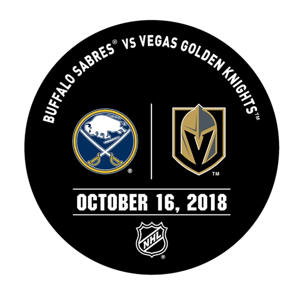 Vegas Golden Knights Warmup Puck<br>October 16, 2018 vs. Buffalo Sabres<br> 2018-19