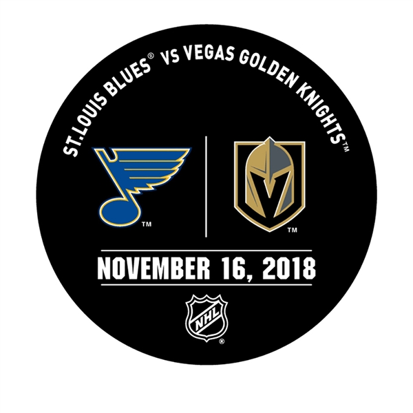 Vegas Golden Knights Warmup Puck<br>November 16, 2018 vs. St. Louis Blues<br> 2018-19