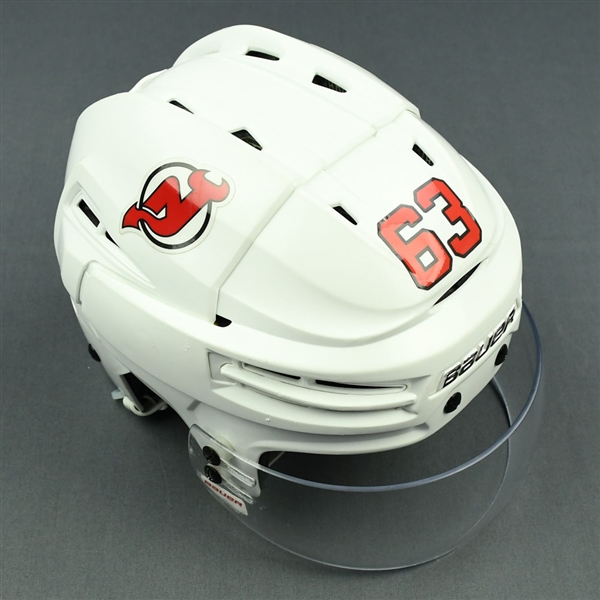 Bratt, Jesper<br>White, Bauer Helmet w/ Bauer Shield<br>New Jersey Devils 2017-18<br>#63 Size: Medium