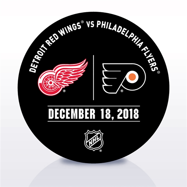 Philadelphia Flyers Warmup Puck<br>December 18, 2018 vs. Detroit Red Wings<br>Philadelphia Flyers 2018-19<br> 