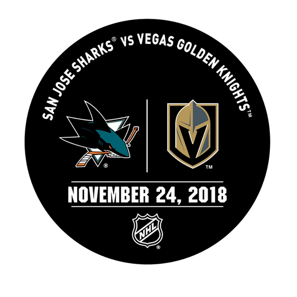 Vegas Golden Knights Warmup Puck<br>November 24, 2018 vs. San Jose Sharks<br> 2018-19