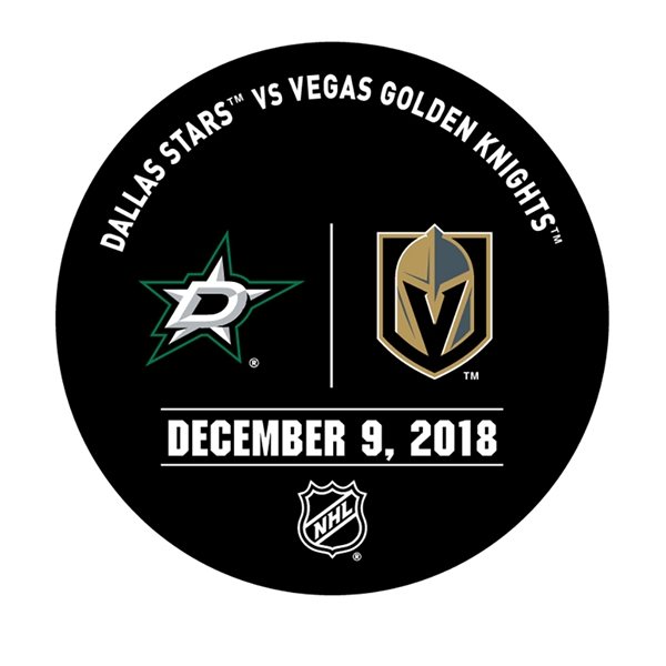 Vegas Golden Knights Warmup Puck<br>December 9, 2018 vs. Dallas Stars<br> 2018-19
