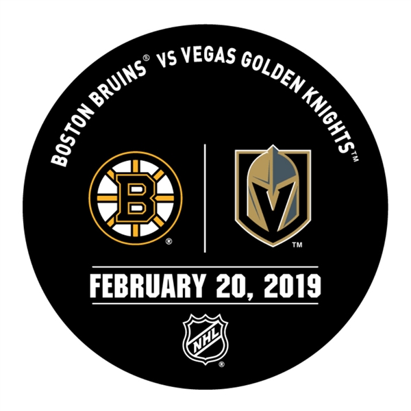 Vegas Golden Knights Warmup Puck<br>February 20, 2019 vs. Boston Bruins<br> 2018-19