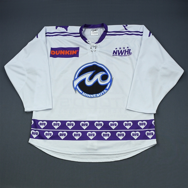 Lund, Margo<br>White DIFD Warm-Up Jersey (Game-Issued) - March 2, 2019 @ Boston Pride<br>Minnesota Whitecaps 2018-19<br>#16 Size: LG