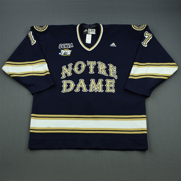 Maday, Billy *<br>Blue w/ Frozen Four Patch - Photo-Matched<br>University of Notre Dame 2010-11<br>#17 Size: 54