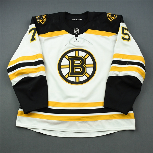 Clifton, Connor<br>White Set 1 - NHL Debut & 1st NHL Point<br>Boston Bruins 2018-19<br>#75 Size: 56