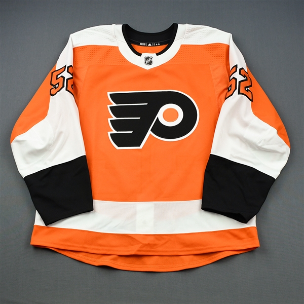 Carey, Greg<br>Orange Set 1 - Game-Issued (GI)<br>Philadelphia Flyers 2018-19<br>#52 Size: 54