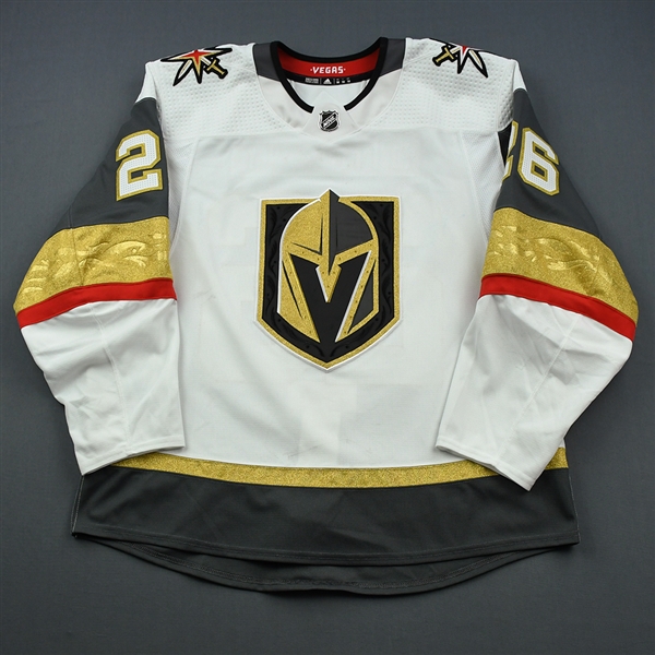 Stastny, Paul<br>White Set 3 (A removed)<br>Vegas Golden Knights 2018-19<br>#26 Size: 56
