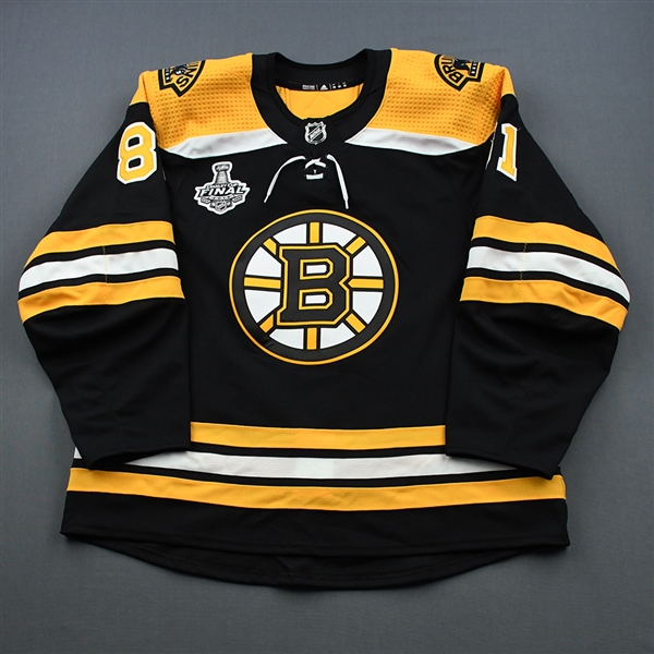 Blidh, Anton<br>Black Stanley Cup Final Set 1 - Game-Issued (GI)<br>Boston Bruins 2018-19<br>#81 Size: 56