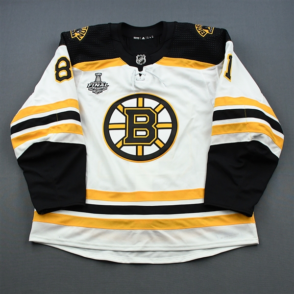 Blidh, Anton<br>White Stanley Cup Final Set 1 - Game-Issued (GI)<br>Boston Bruins 2018-19<br>#81 Size: 56