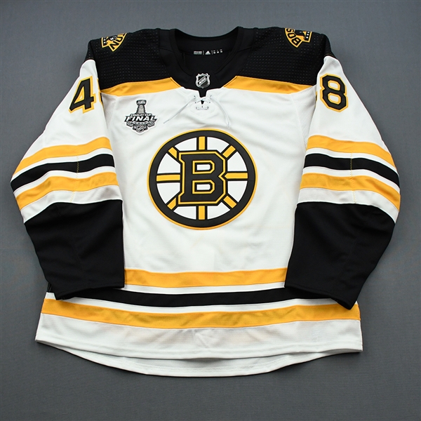 Grzelcyk, Matt<br>White Stanley Cup Final Set 1 - Game-Issued (GI)<br>Boston Bruins 2018-19<br>#48 Size: 56