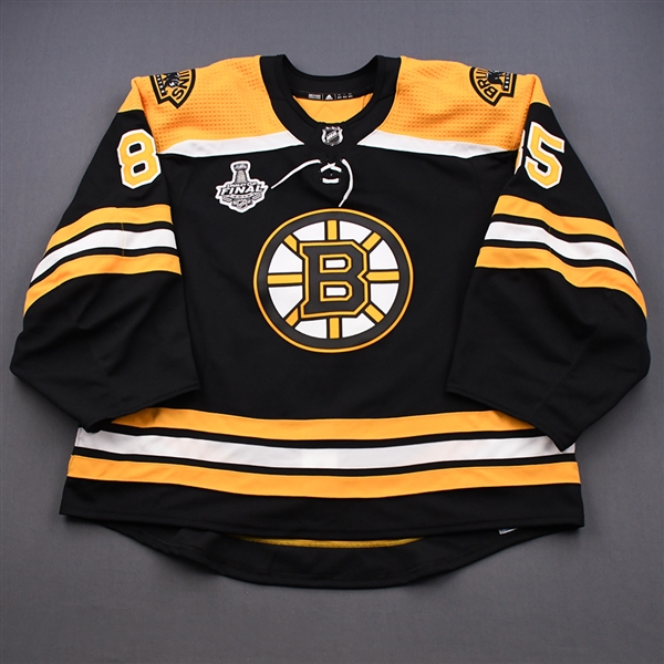 Keyser, Kyle<br>Black Stanley Cup Final Set 1 - Game-Issued (GI)<br>Boston Bruins 2018-19<br>#85 Size: 60G