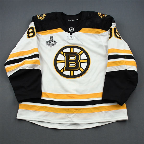 Miller, Kevan<br>White Stanley Cup Final Set 1 - Game-Issued (GI)<br>Boston Bruins 2018-19<br>#86 Size: 56